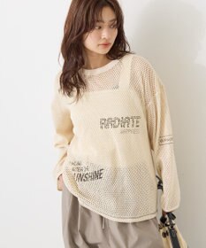 AMERICAN HOLIC 【WEB限定】ランダムロゴメッシュロングTシャツ/チュニック