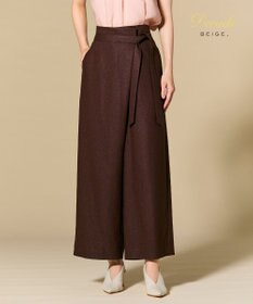 BEIGE， CAROLE / リネンライクラップワイドパンツ Bordeaux