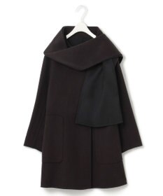 ICB ウールリバー ストール付きノーカラーコート
