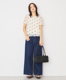 AMERICAN HOLIC 花柄刺繍シャーリングブラウス