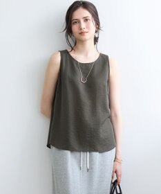 23区 【SLOW/一部店舗限定】ブライトヴィンテージクロス ノースリーブ ブラウス