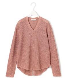 ICB 【洗える】 ペーパーブレンドシャインニット Vネックプルオーバー