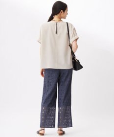 自由区 L 【カタログ掲載・洗える】ラスティックメッシュドルマンスリーブ Tブラウス