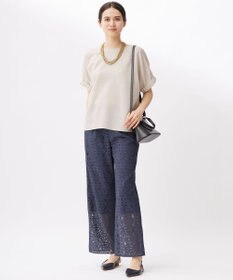 自由区 ラスティックメッシュドルマンスリーブ Tブラウス