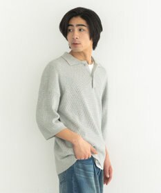 CRAFT STANDARD BOUTIQUE 透かし編み半袖ニットポロシャツ