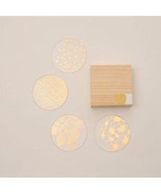 PRESENTERS ROOM toumei / 箔coaster 木箱入り4枚セット は