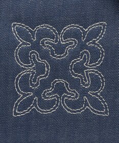 russet 【刺繍モノグラム】デニム2WAYミニボストンバッグ(CE-1773)