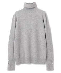 BEIGE， 【WEB限定・洗える】ALSACE / パール釦タートルネックウールニット