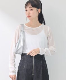 earth music&ecology リボンプリントシアープルオーバー