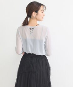 earth music&ecology リボンプリントシアープルオーバー