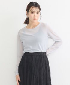 earth music&ecology リボンプリントシアープルオーバー