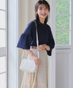 Tiaclasse 【洗える】ボリューム袖ハイネックブラウス