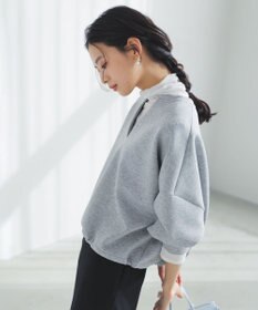 UNFILO BEAUTY FORM JERSEY キーネック トップス TOPグレー