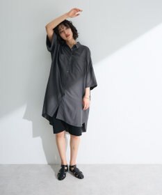 Green Parks ７分袖ミディ丈シャツワンピース