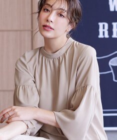 Tiaclasse 【洗える】ボリューム袖ハイネックブラウス