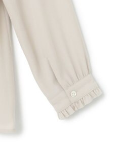 23区 S 【吸水速乾/UVケア/防シワ性】バックサテンアムンゼン スタンドフリル ブラウス