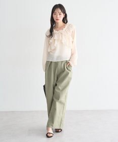 earth music&ecology シアーチェック2wayオフショルブラウス