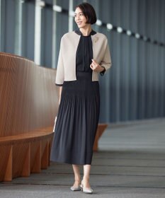 自由区 L 【洗える】ポリエステルホールガーメントボレロ ニット