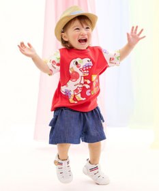 MIKI HOUSE HOT BISCUITS 【80-120cm】 先染めデニム バックフリル キュロットパンツ