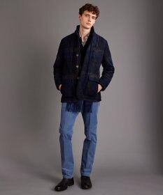 JOSEPH ABBOUD 【イタリア素材/軽量/中綿キルト】 スライバーチェックキルト ジャケット