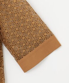 自由区 S 【洗える】ジオメトリックフラワーレースプルオーバー ブラウス