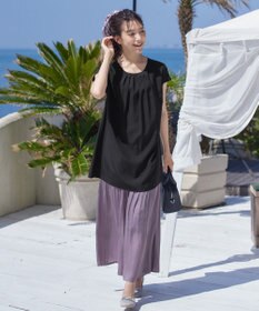 Tiaclasse 【洗える】ヴィンテージサテン消しプリーツパンツ