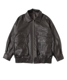WEGO ヴィンテージライクFレザーブルゾン