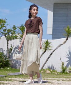 Tiaclasse 【洗える】ヴィンテージサテン消しプリーツパンツ