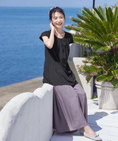 Tiaclasse 【洗える】ヴィンテージサテン消しプリーツパンツ