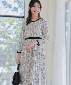Tiaclasse 【安田美沙子さん着用・洗える】配色ツイードワンピース