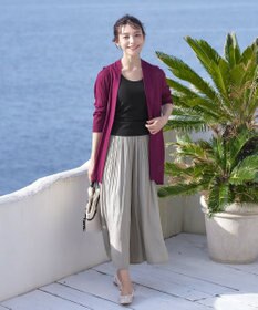 Tiaclasse 【洗える】ヴィンテージサテン消しプリーツパンツ