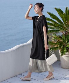 Tiaclasse 【洗える】ヴィンテージサテン消しプリーツパンツ