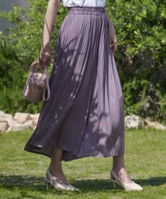 Tiaclasse 【洗える】ヴィンテージサテン消しプリーツパンツ