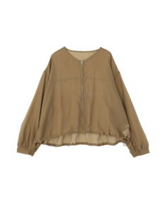 AMERICAN HOLIC 【WEB限定】ノーカラーシアーZIPブルゾン