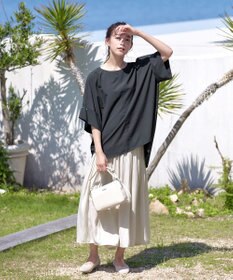 Tiaclasse 【洗える】ヴィンテージサテン消しプリーツパンツ