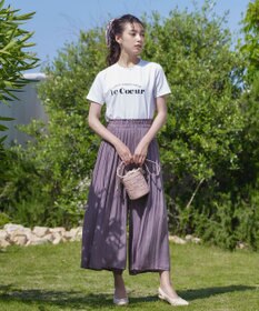 Tiaclasse 【洗える】ヴィンテージサテン消しプリーツパンツ