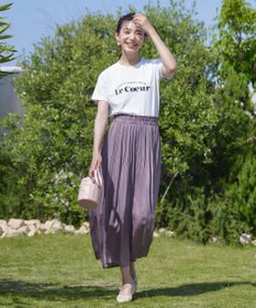 Tiaclasse 【洗える】ヴィンテージサテン消しプリーツパンツ