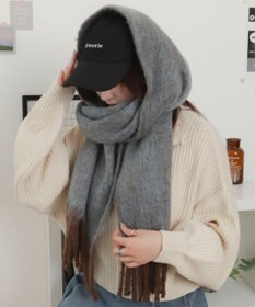 WEGO 【マフラー/ユニセックス着用】ワイドフリンジストール