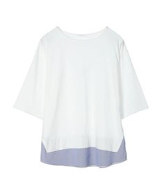 Green Parks 裾ドッキングレイヤー風７分袖プルオーバー