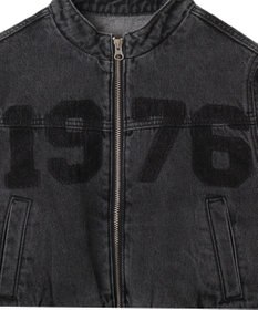 WEGO デニムショートバイカーブルゾン