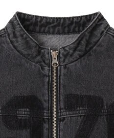 WEGO デニムショートバイカーブルゾン