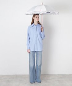 MOONBAT 【遮光/晴雨兼用日傘】POLO RALPH LAUREN(ポロ ラルフローレン) ストライプフリル 長傘 遮熱 UV