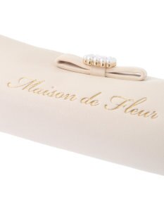 Maison de FLEUR パールビジュー合皮リボンロングポーチ