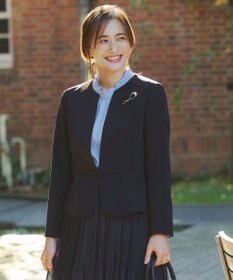 ANY SIS セレモニーダブルクロス クルーカラー ジャケット ネイビー