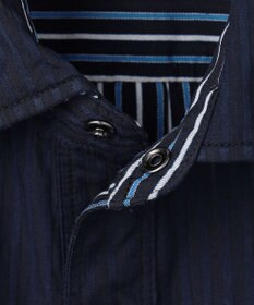 JOSEPH ABBOUD 【キングサイズ・2WAY】リバーシブルストライプ 七分袖 シャツ