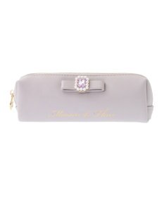 Maison de FLEUR パールビジュー合皮リボンロングポーチ