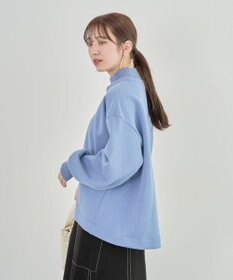 Green Parks 配色リブニットドッキング裏起毛プルオーバ