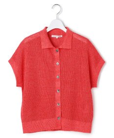 23区 【先行予約】ピュアリネン ハーフスリーブ ポロニット