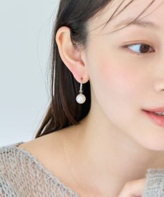 Phoebe 〈金属アレルギー対応〉バランスパールフープイヤリング　シルバー/ステンレス/大ぶり/存在感◎/主役級