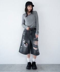 WEGO ヘンリーネックフードロンT